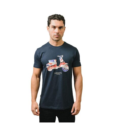 Mens Aw24 Scooter Flag Big & Tall T-shirt Navy Lambretta