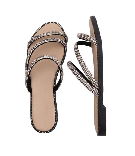 Sandales Motif/style Brillant Femme Noir Where´s That From