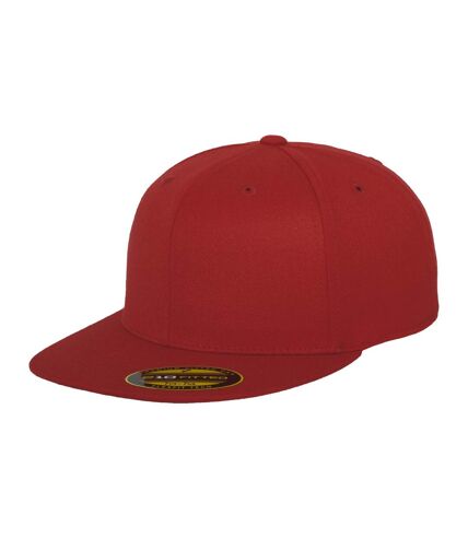 Yupoong Flexfit Unisex Premium 210 Fitted Flat Peak Cap (Red)