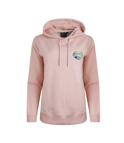 Womens/ladies kira back print pull over hoodie dusty rose Weird Fish