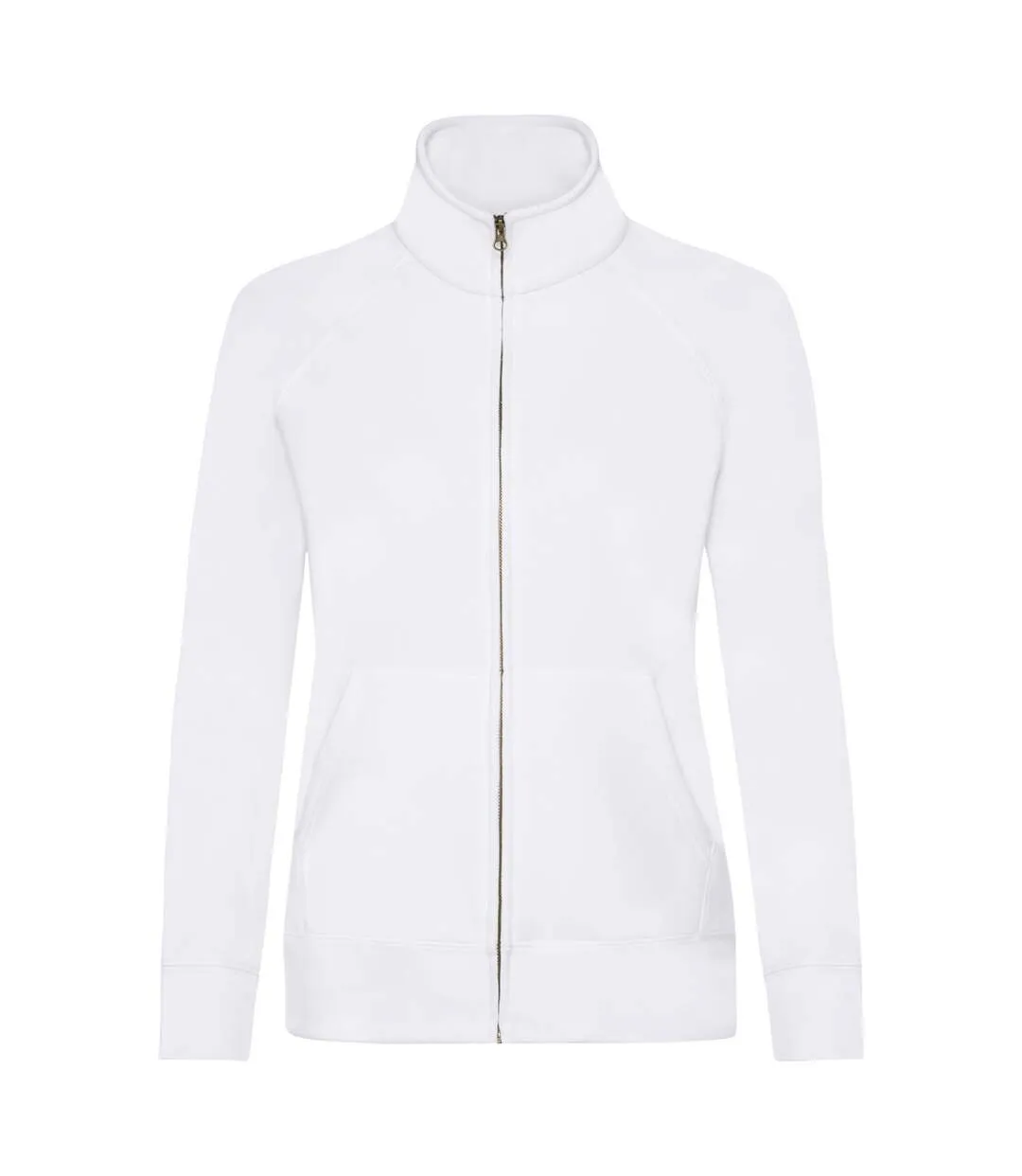 Womens/ladies Premium Sweat Jacket White Fruit Of The Loom-1