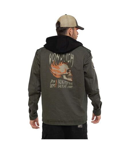 Veste militaire homme avec capuche détachable et print dos Salt Vondutch