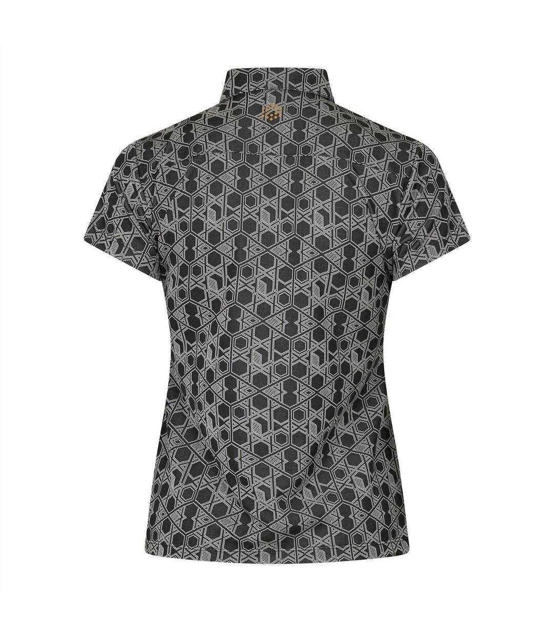 Womens/ladies Hexagon Short-sleeved Golf Polo Shirt Grey Puma-2