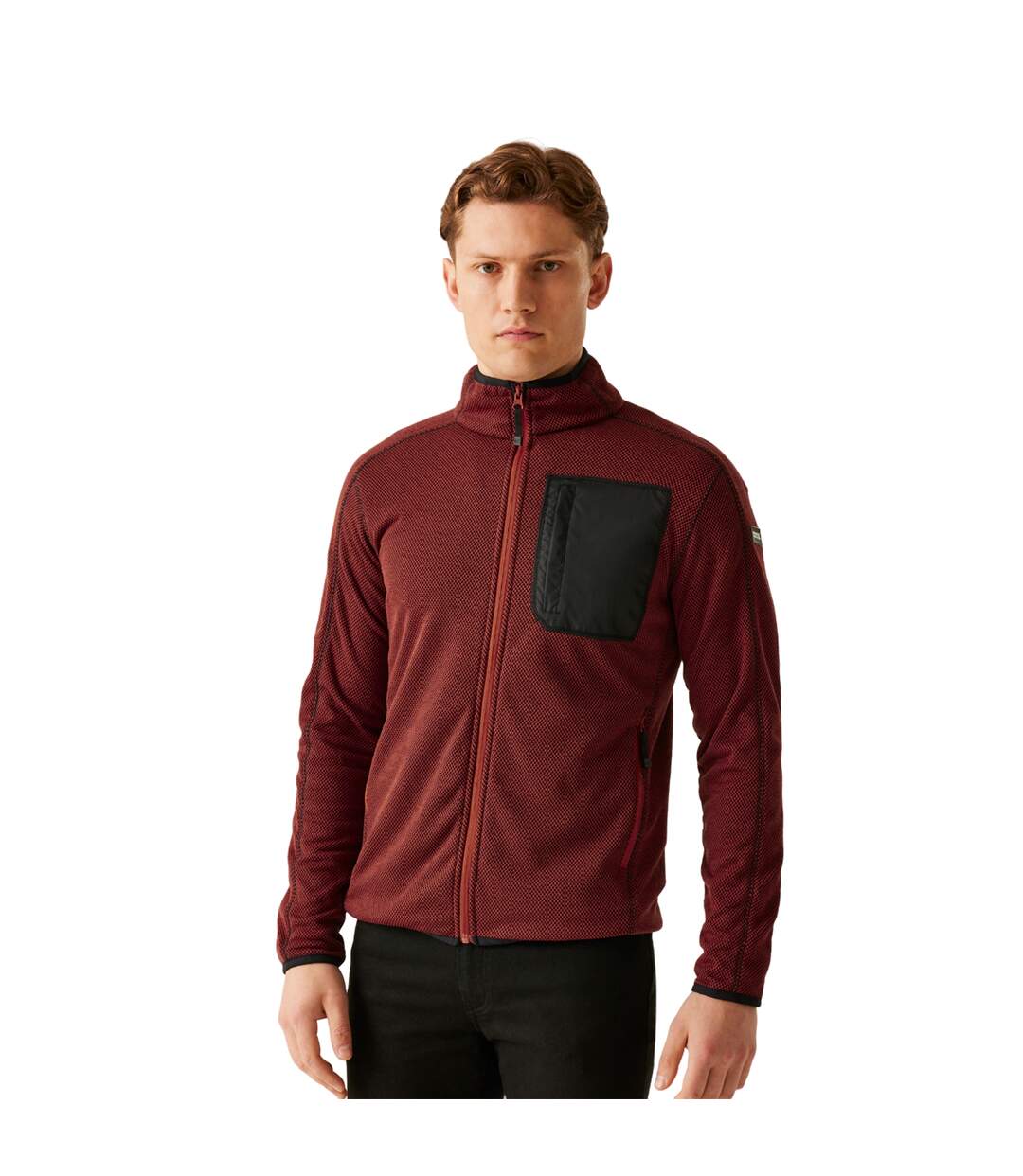 Mens kitom full zip fleece jacket red ochre marl Regatta