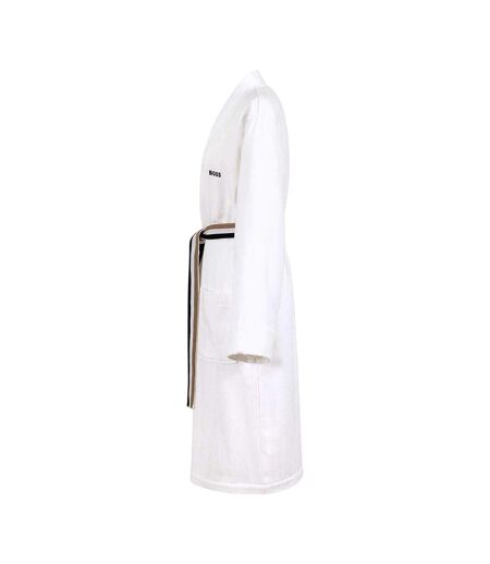 Womens/ladies Blinea Stripe Detail Kimono Robe White Boss