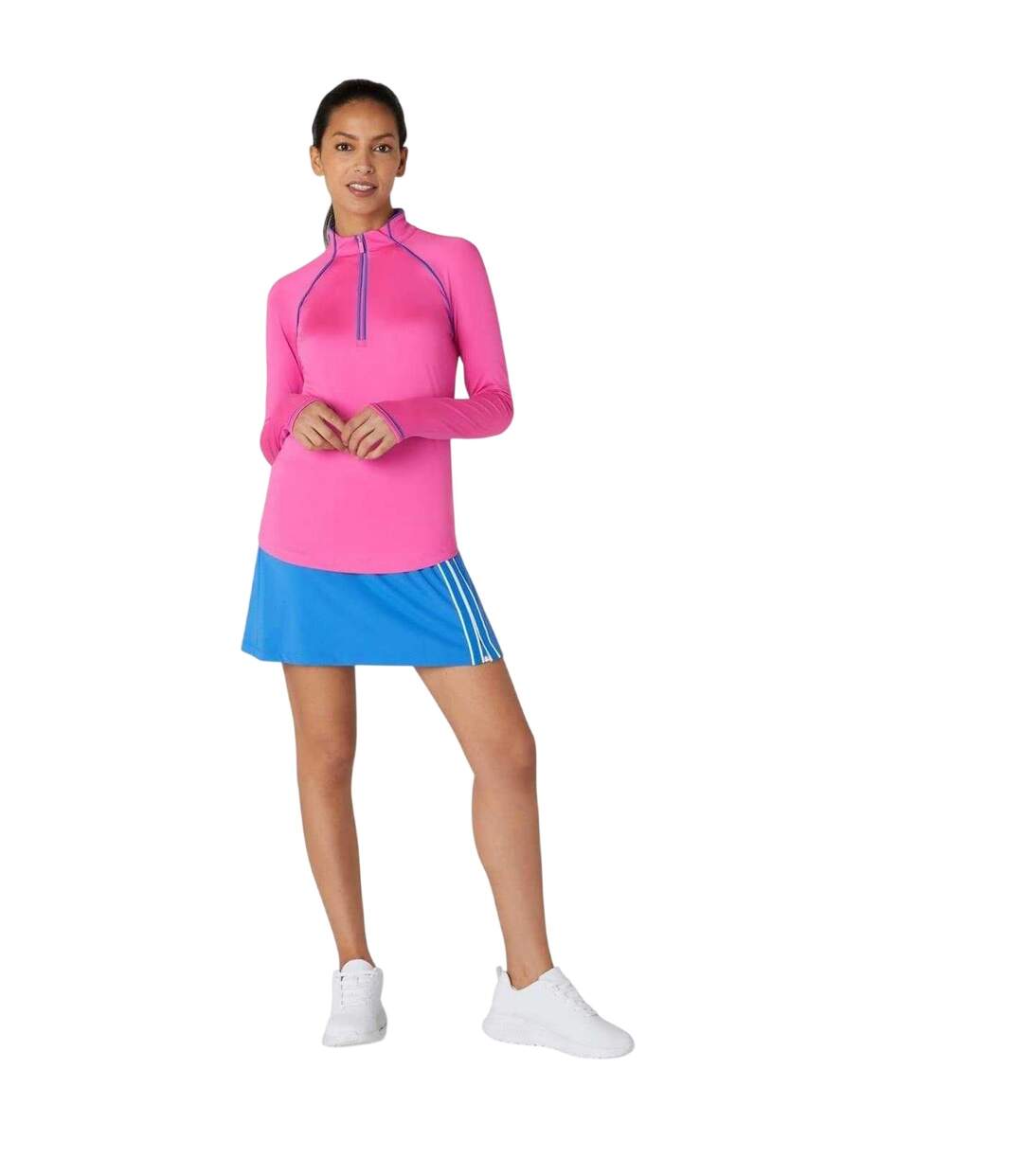 Womens/ladies Quarter Zip Regular Sweatshirt Pink Original Penguin-4