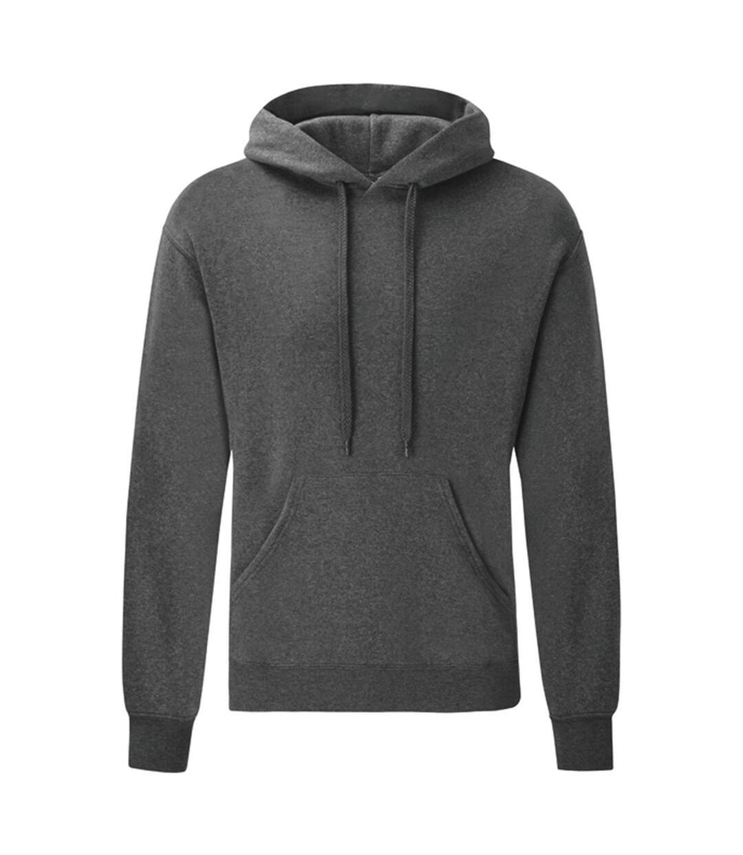 Sweat À Capuche Classic Adulte Gris Foncé Chiné Fruit Of The Loom-1