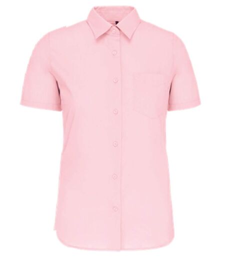 Chemise popeline manches courtes - Femme - K548 - rose pâle