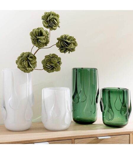 Vase Design en Verre Drippy 33cm Vert