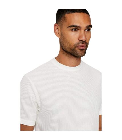 Mens ribbed crew neck t-shirt off white Burton