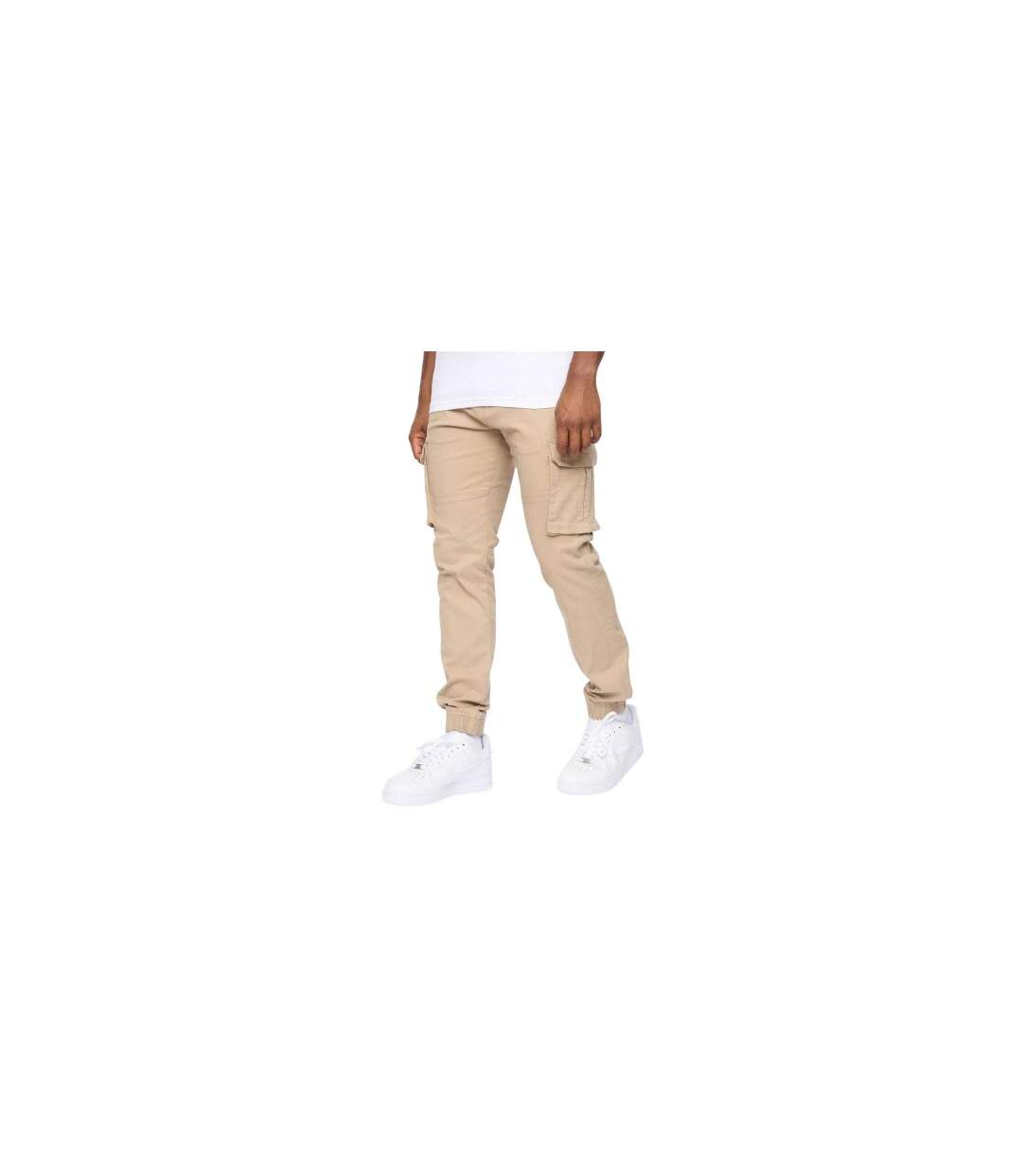 Pantalon À Poches Décontracté Homme Beige Gris Crosshatch-1