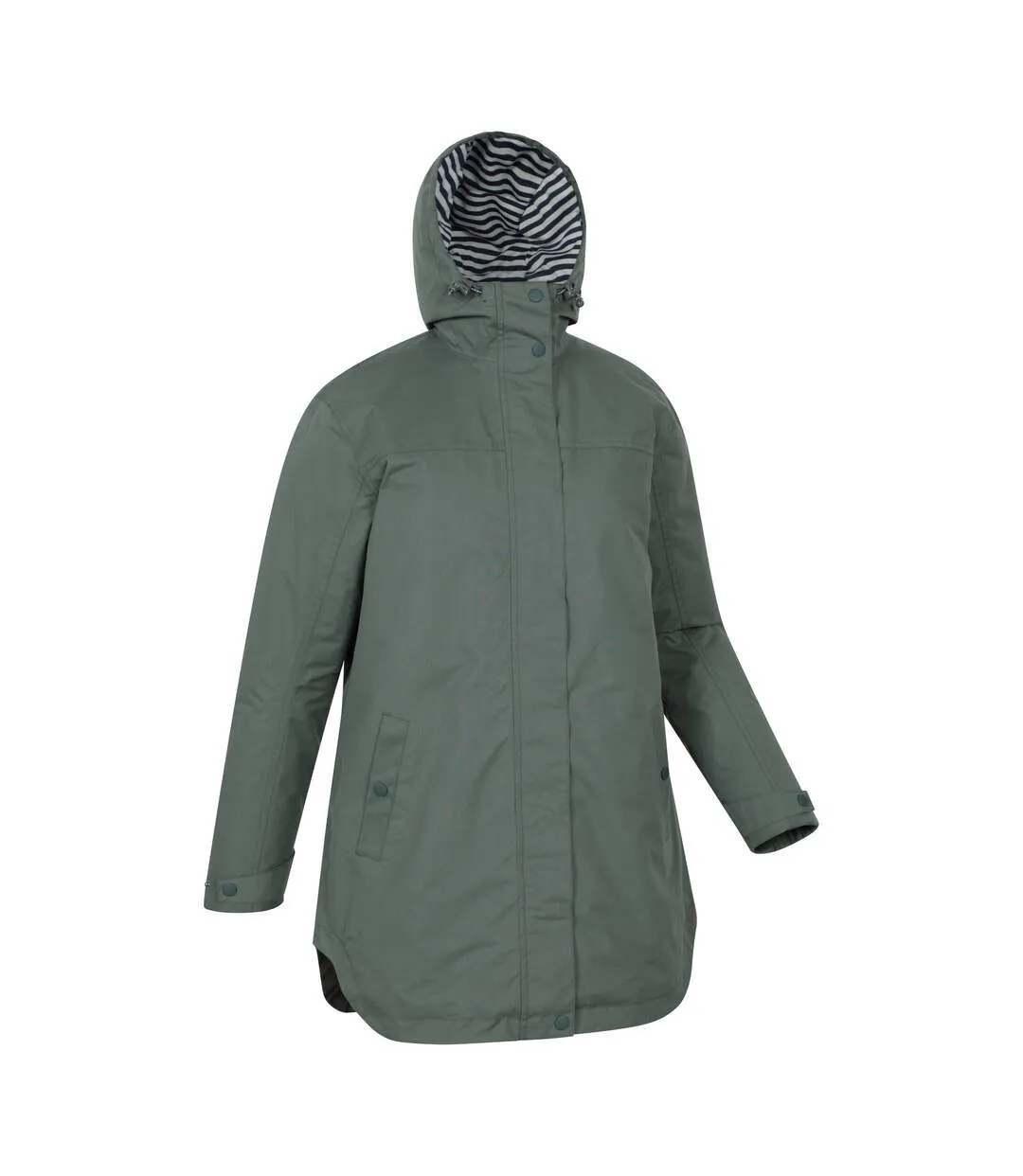 Womens/ladies Riviera Padded Waterproof Jacket Khaki Green Mountain Warehouse-4
