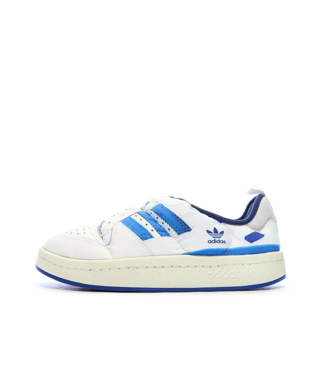 Baskets blanches/bleu homme adidas puffylette-1