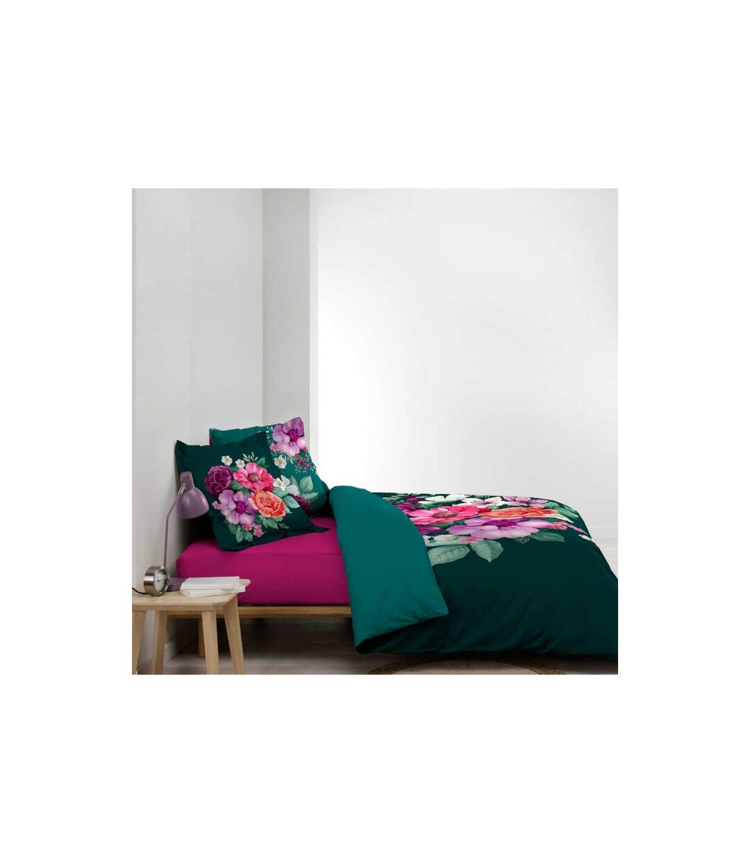 Parure de Lit 3 Pièces Indirose 260x240cm Vert-4