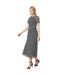 Womens/ladies geometric mesh twist waist midi dress white/black Principles