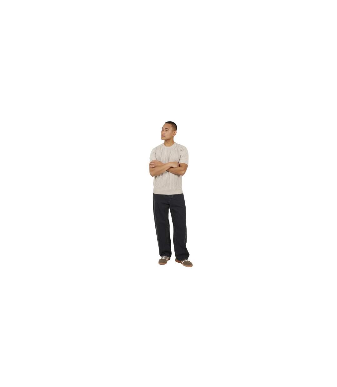 Haut Manches Courtes Homme Beige Gris Chiné Brave Soul-1