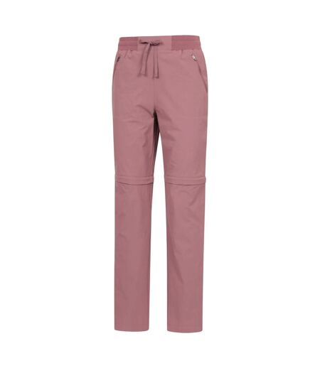 Womens/ladies Hiker Stretch Zip-off Trousers Brown Mountain Warehouse