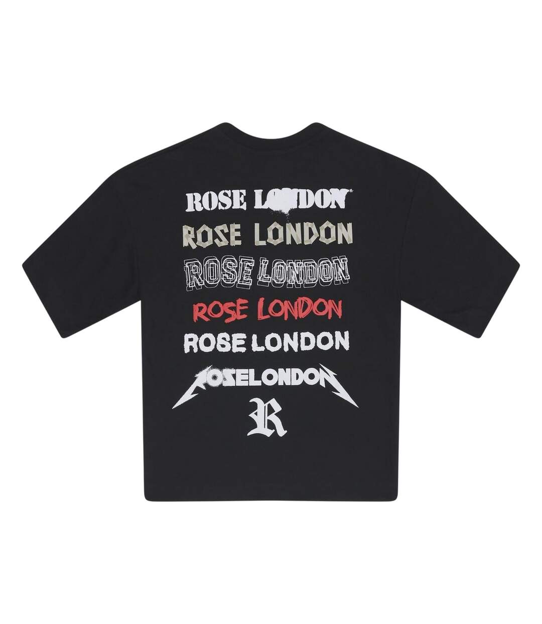 T-shirt Motif/style Imprimé Au Dos Homme Noir Rose London-2