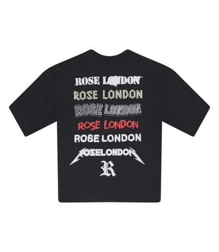 T-shirt Motif/style Imprimé Au Dos Homme Noir Rose London