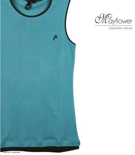 Débardeur femme MAYFLOWER 818010U001 : l'élégance d'un effet superposé en coton doux