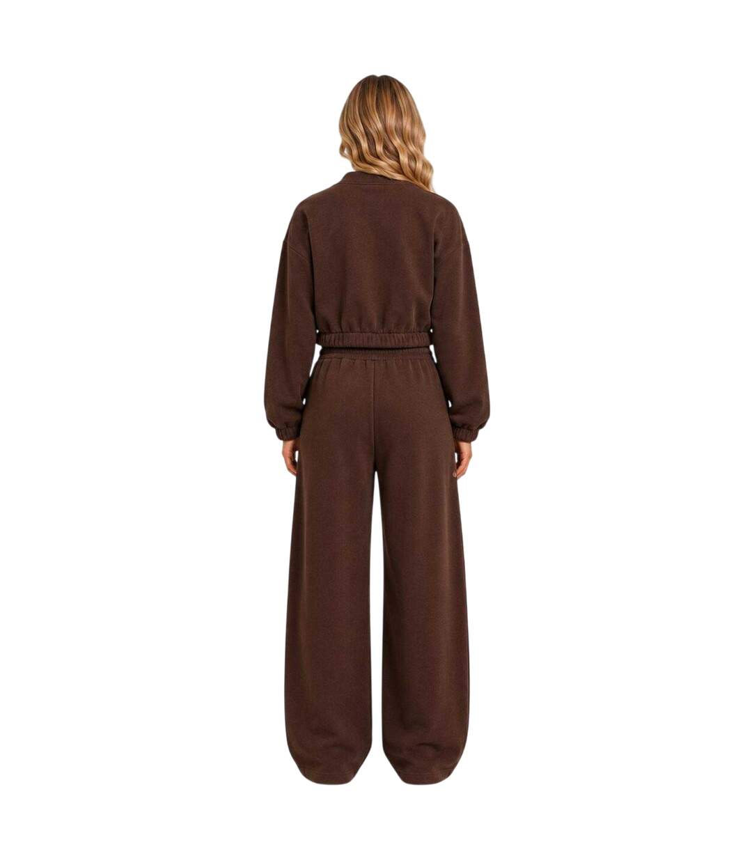 Womens/ladies Fleece Barrel Joggers Chocolate I Saw It First-1