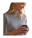 Womens/ladies Colour Block Textured Jumper Grey Marl Cream WoolOvers-3