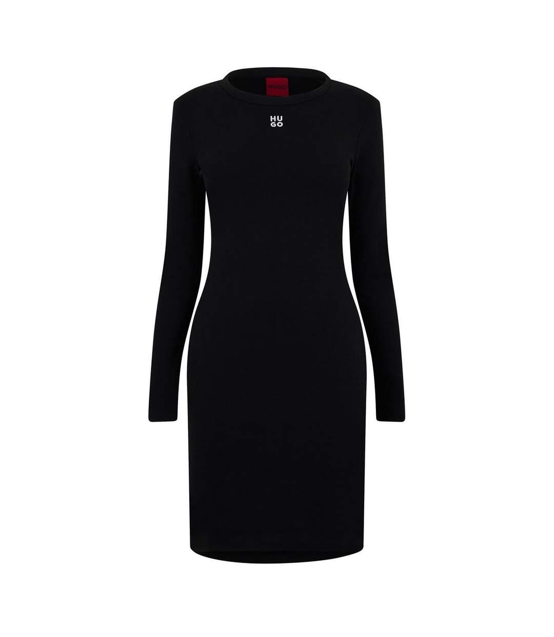 Robe Moulante Manches Longues Femme Noir Hugo-2