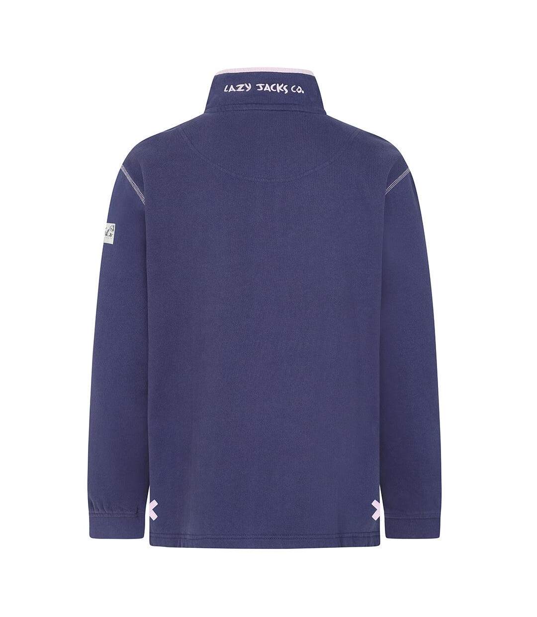 Womens/ladies Quarter Zip Sweatshirt Twilight Pink Lazy Jacks-4