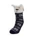 Isotoner Chaussettes d'intérieur femme en maille, doublé sherpa, antidérapante-1