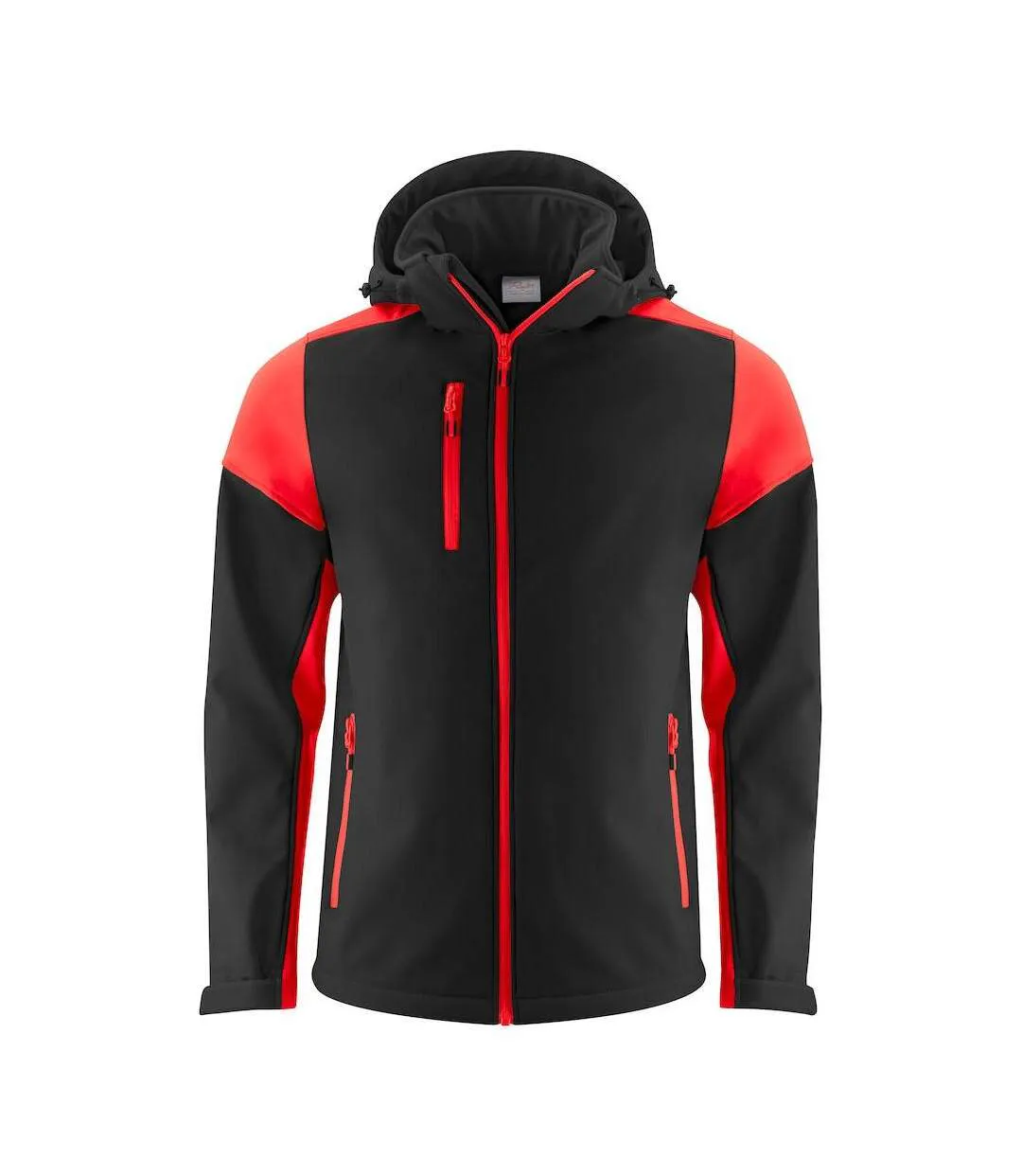 Veste Softshell Prime Homme Noir Rouge Printer-1