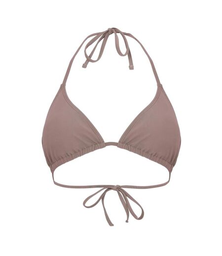 Womens/ladies Ruched Bikini Top Mocha Jack Wills