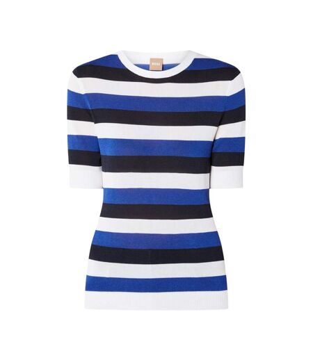 Haut Motif/style À Rayures Femme Bleu Blanc Bleu Marine Boss