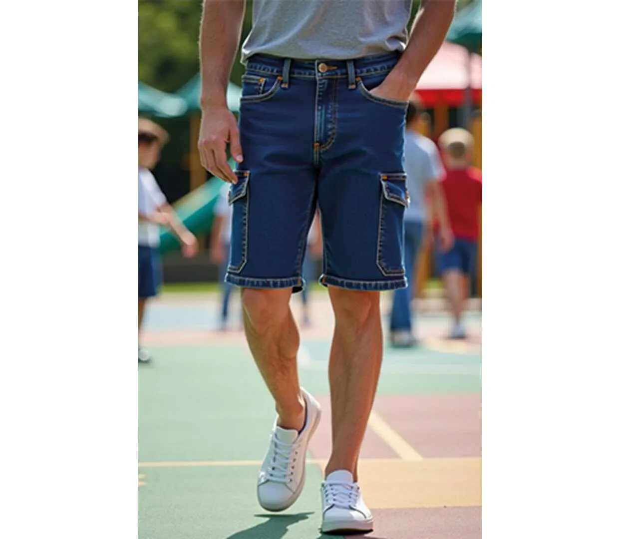 Bermuda en jean - Homme - SAMUEL - bleu denim-1