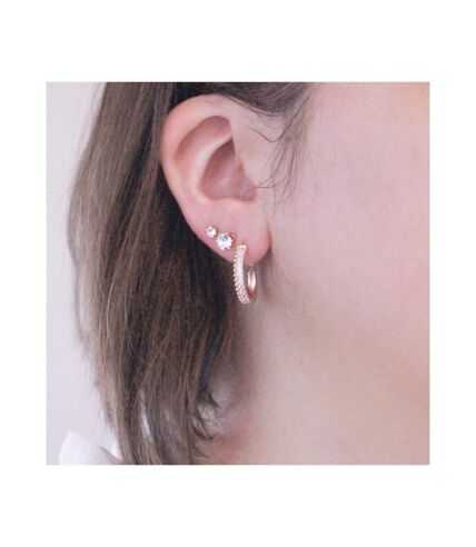 Boucles d'oreilles Aleah - Or Rosé et Cristal