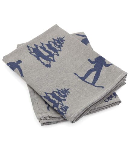 Lot de 2 torchons de cuisine toile coton SKI