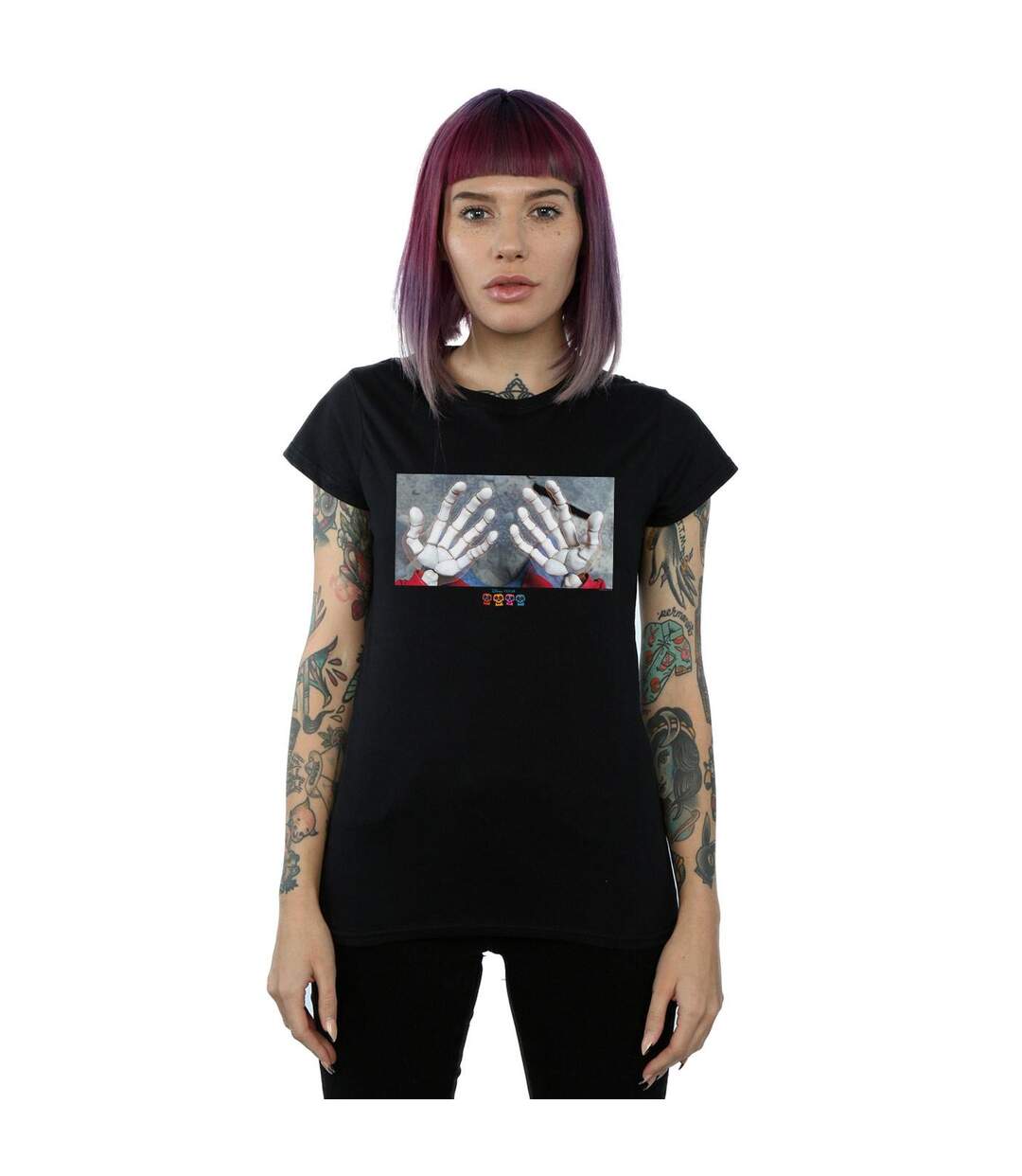Disney - T-shirt COCO MIGUEL SKELETON HANDS - Femme (Noir) - UTBI14355-2