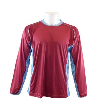 Carta Sport Unisex Adult London Panel Jersey Football Shirt (Maroon/Sky Blue)