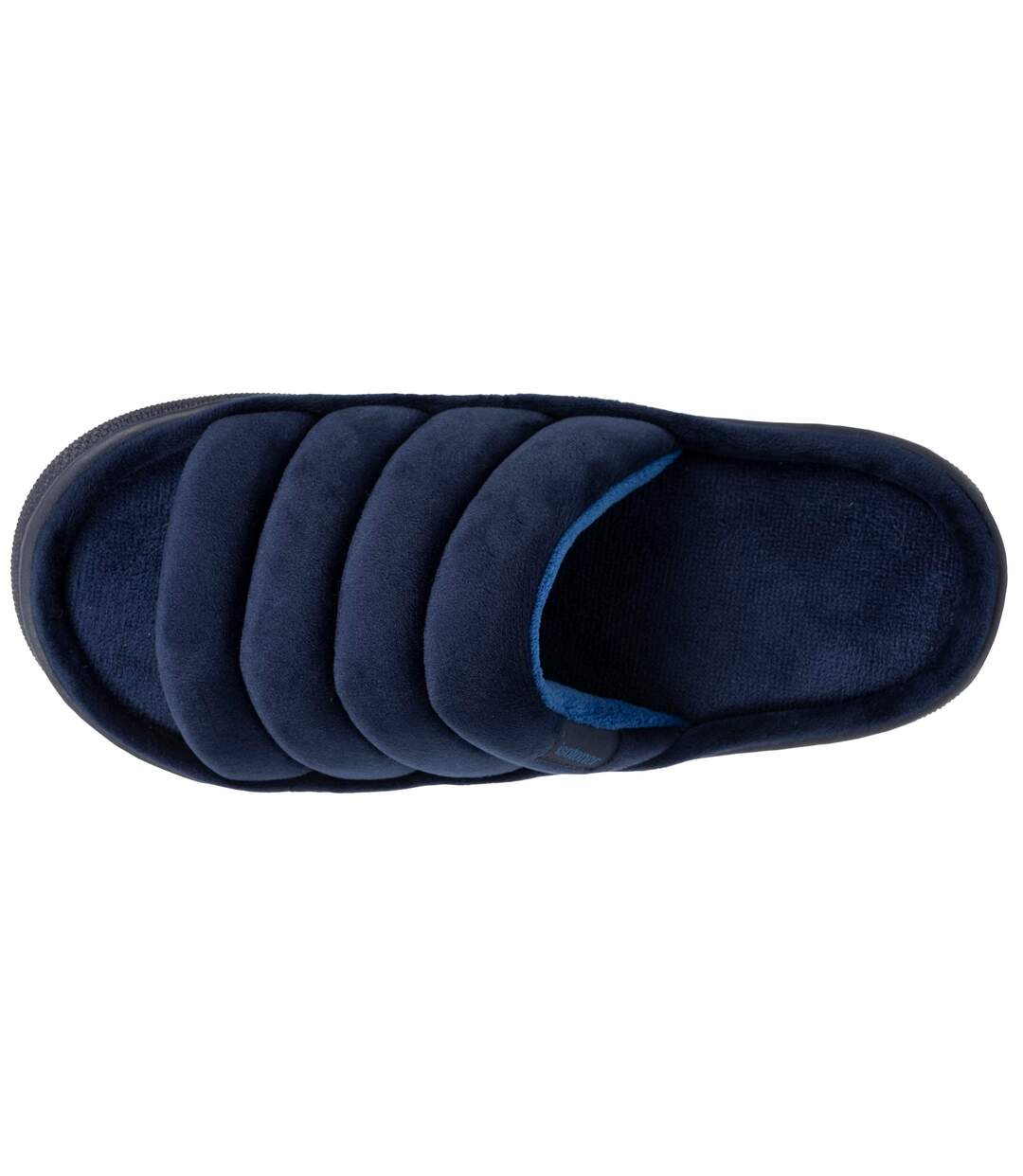 Isotoner Chaussons Mules ouvertes homme velours ultra doux, semelle bloup xtra confort, bout ouvert respirant-3