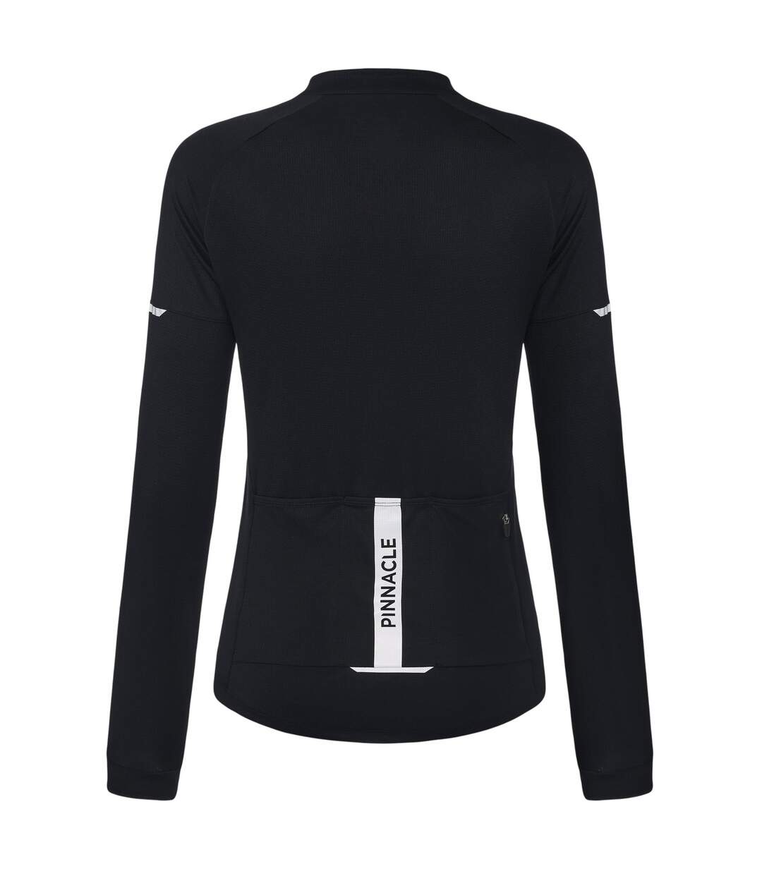 Womens/ladies Logo Long-sleeved Cycling Jersey Black Pinnacle-3