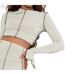 Haut Court Manches Fendues Motif/style Contrasté Femme Vert De Gris Clair Missy Empire-2