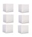 Lot de 6 cubes de rangement pliable bouclette - 30 x 30 cm - Beige