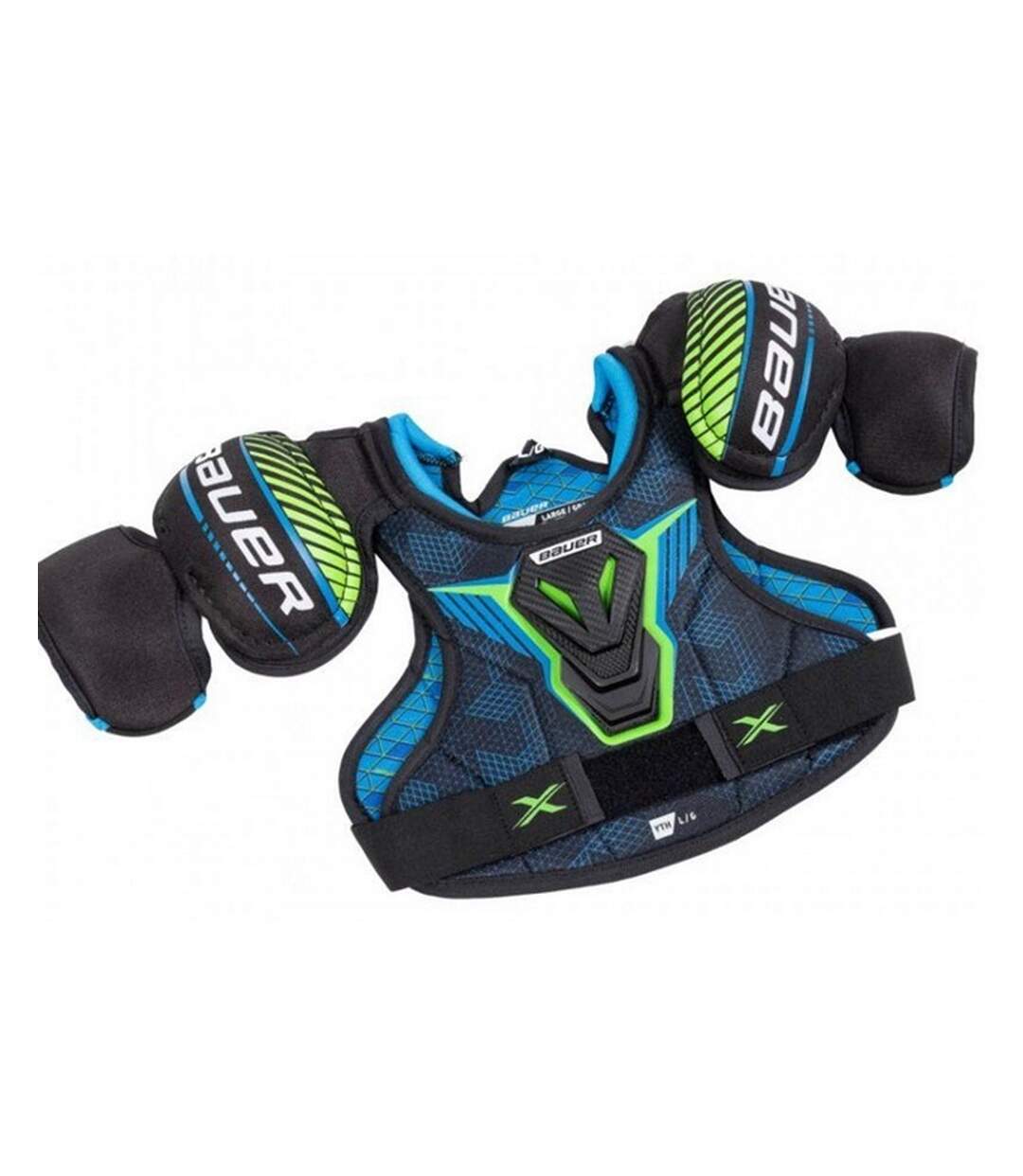 Childrens/kids Ice Hockey Shoulder Pad S Black Blue Green Bauer-3