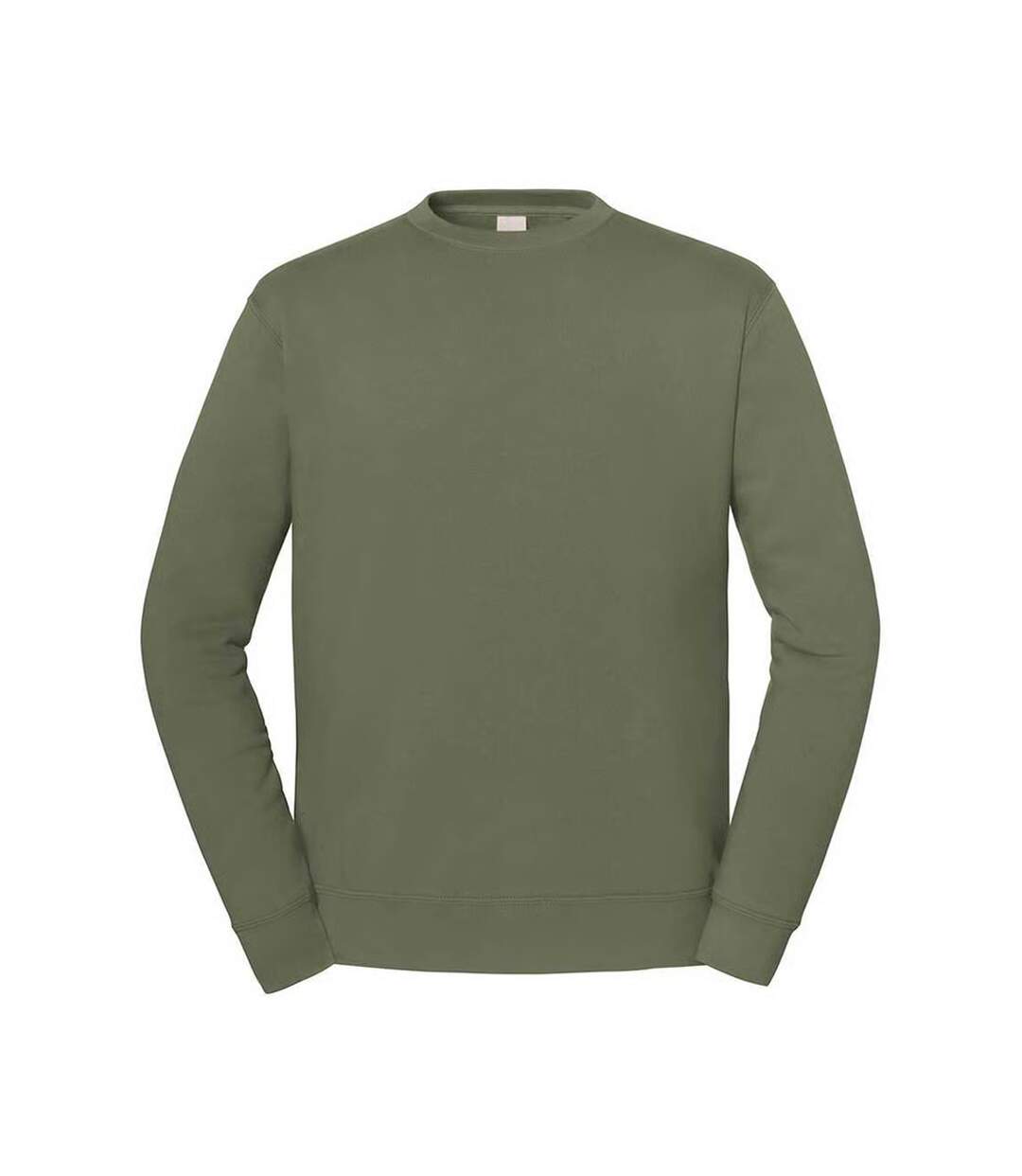Sweat Uni Col Ars-du-cou Iconic Premium Homme Vert Kaki Fruit Of The Loom-1