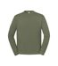 Sweat Uni Col Ars-du-cou Iconic Premium Homme Vert Kaki Fruit Of The Loom-1