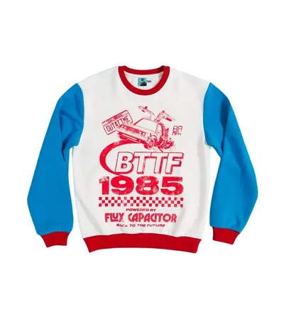 Unisex Adult Retro Colour Block Sweatshirt White Blue Red Back To The Future