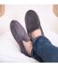 Isotoner Chaussons Mocassins homme ultra confortables et légers, en coton biologique et semelle en cuir-2