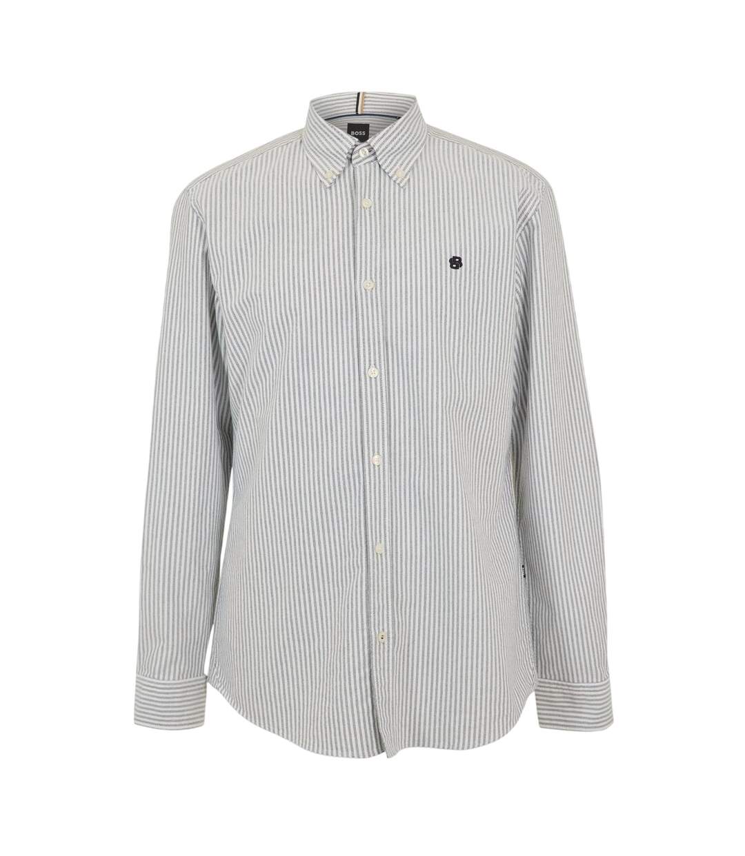 Mens H-roan Oxford Shirt Dark Blue Grey Boss-1