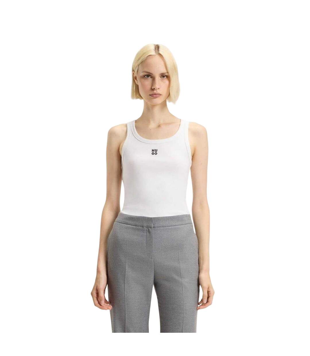 Débardeur Motif/style Logo Brodé Datamia Femme Blanc Hugo-1