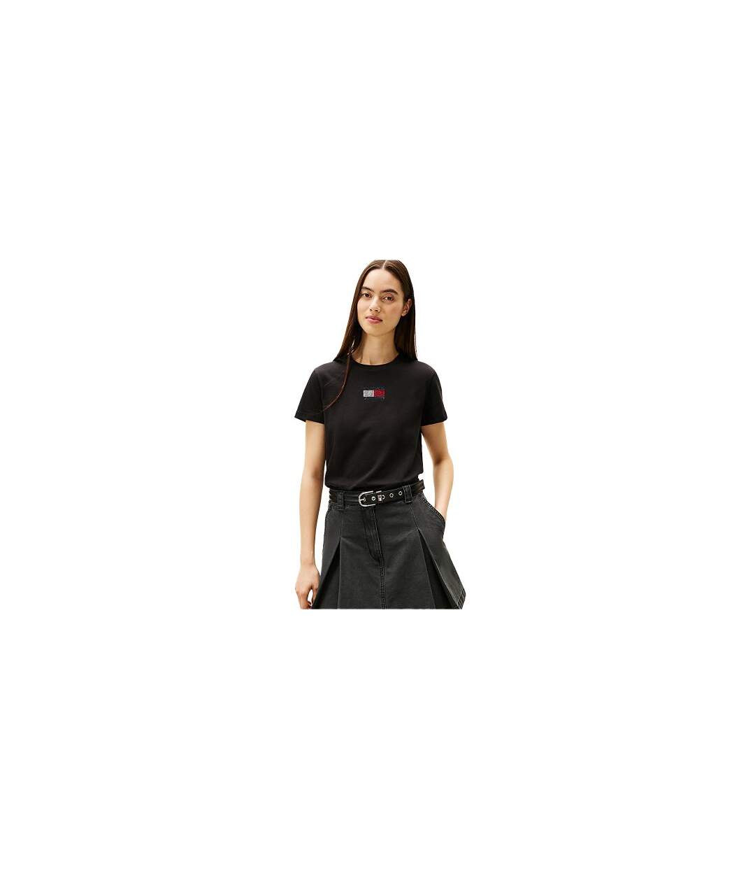T-shirt Motif/style Strass Femme Noir Tommy Jeans-1