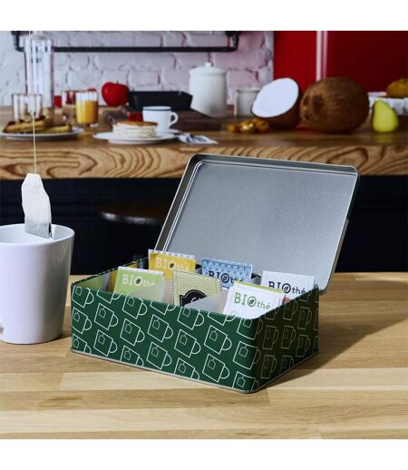 Boîte à Thé en Métal Ludique 20cm Vert